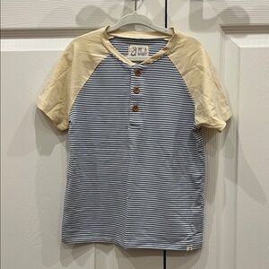 ME & HENRY Striped T-Shirt Blue White Tan Boys Size‎ 4-5 Years